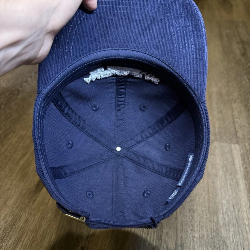 America Runs on Duncan‎ Dunkin Hat Navy Blue Corduroy Name Parody Slogan Comedy